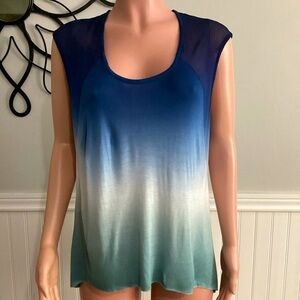 Young Broke & Fabulous NWT Ombré Tank Top Hi Lo Hem Half Sheer size Medium